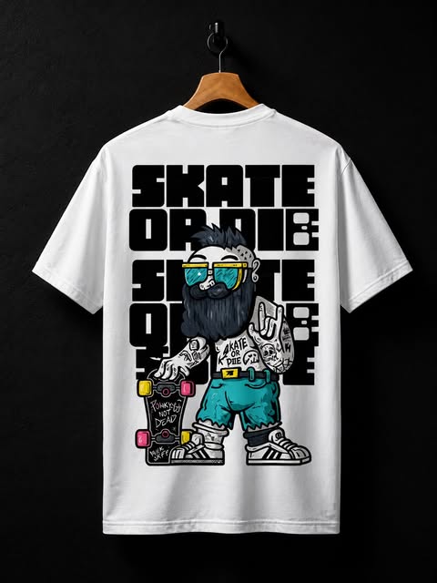 Skate Or Die Oversized Graphic Tee